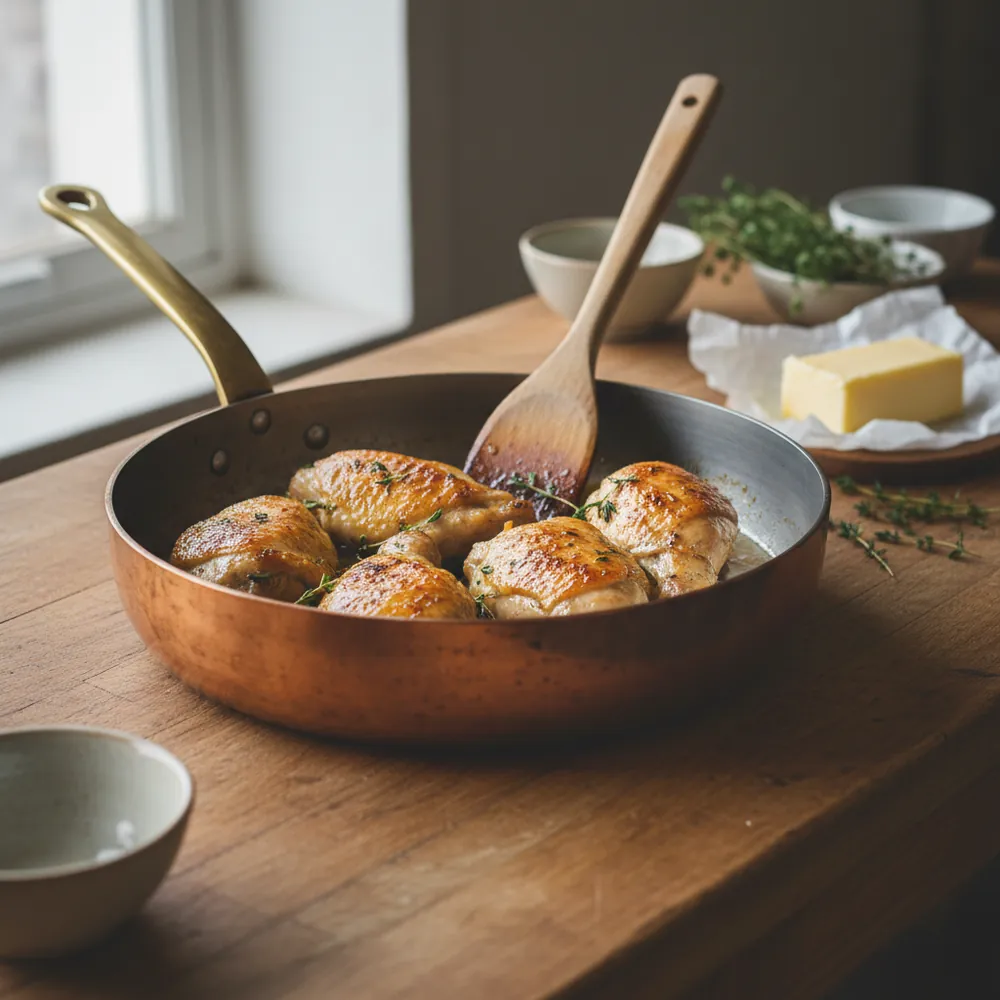 Cuisson du poulet à la sauteuse