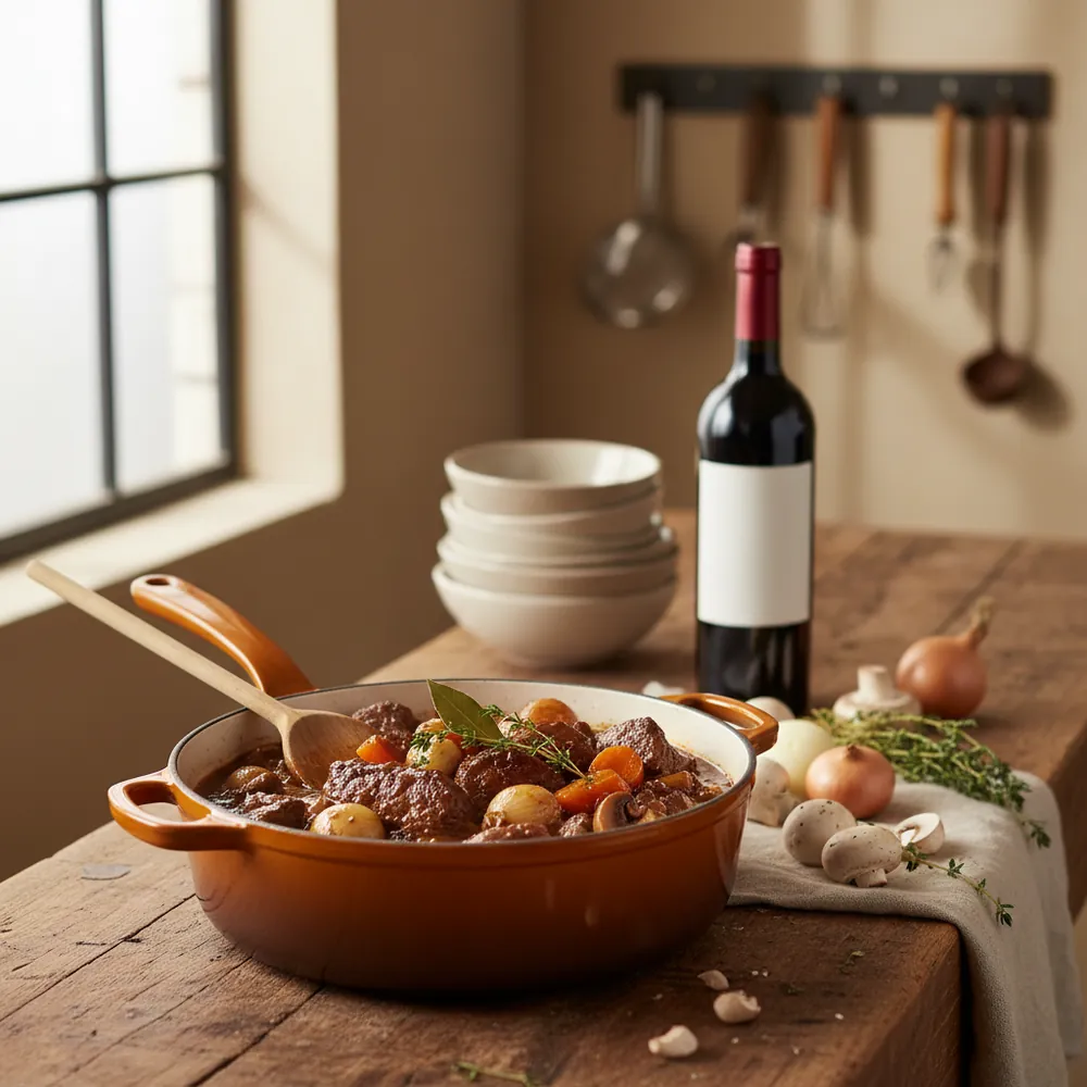 Boeuf bourguignon à la mijoteuse