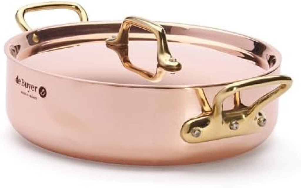 DE BUYER -6446.20 -sautoir cuivre-inox a couv. a.laiton 20, Orange